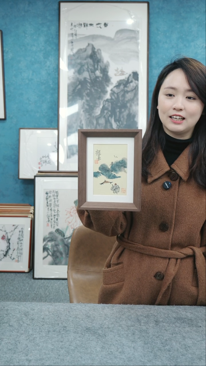 【闪购商品】国画8寸郑志超老师木质摆台 