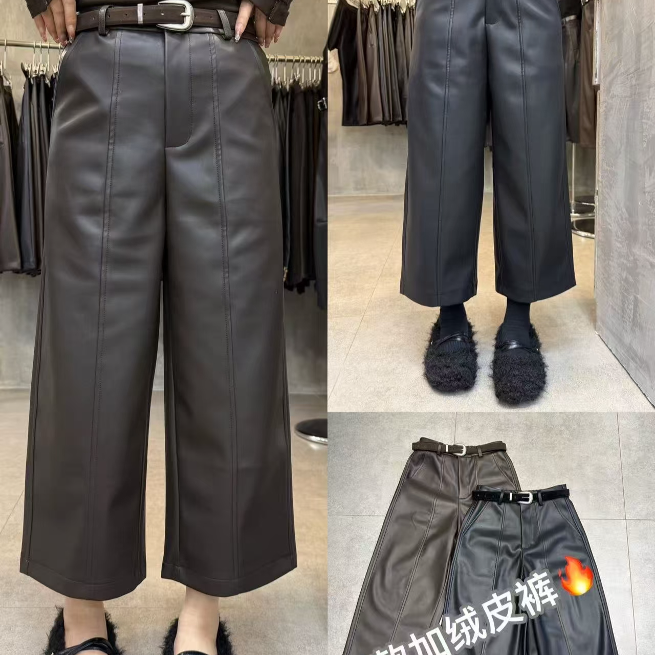 XJ 283高腰无弹休闲裤女士秋冬松紧腰裤百搭夏季秋冬阔腿裤