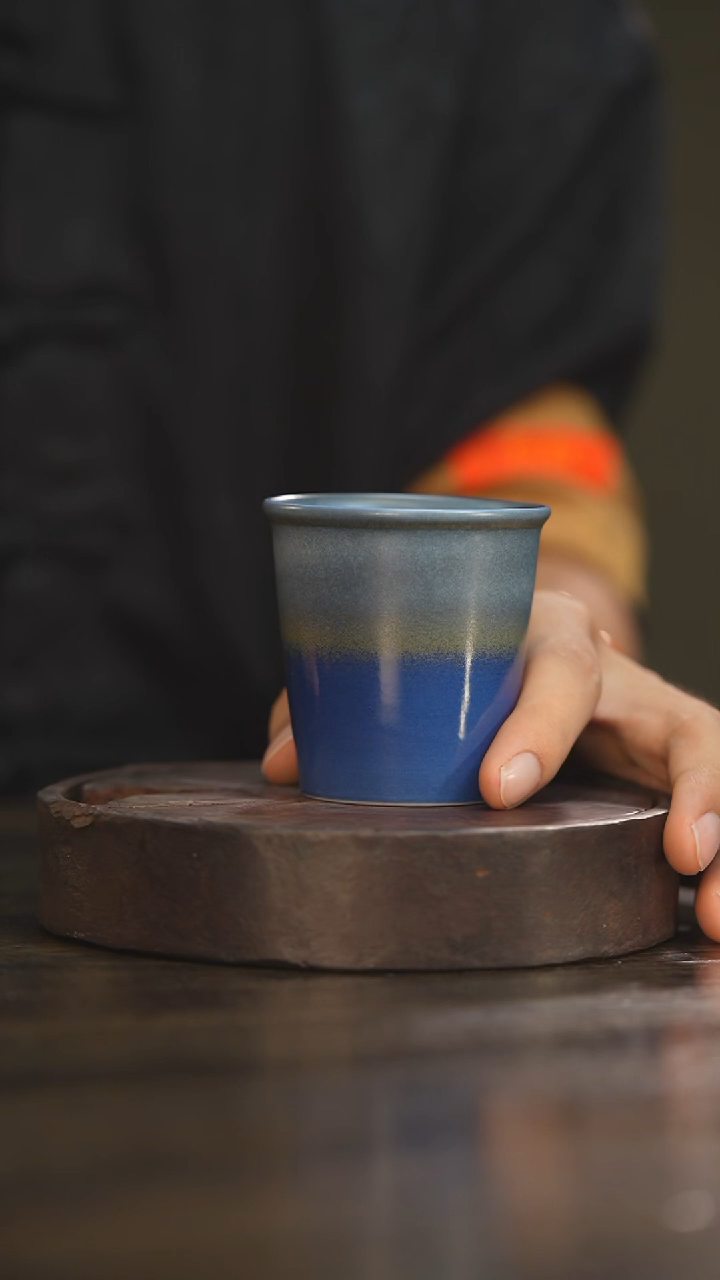 4柴房陶瓷柴烧可乐杯，因柴烧特性，每只都略有不同~