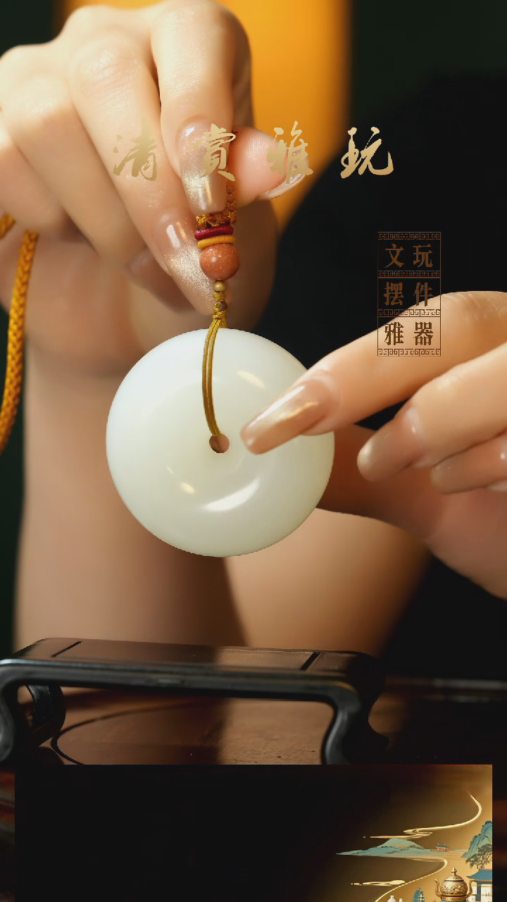 玉《平安扣》手把件摆件