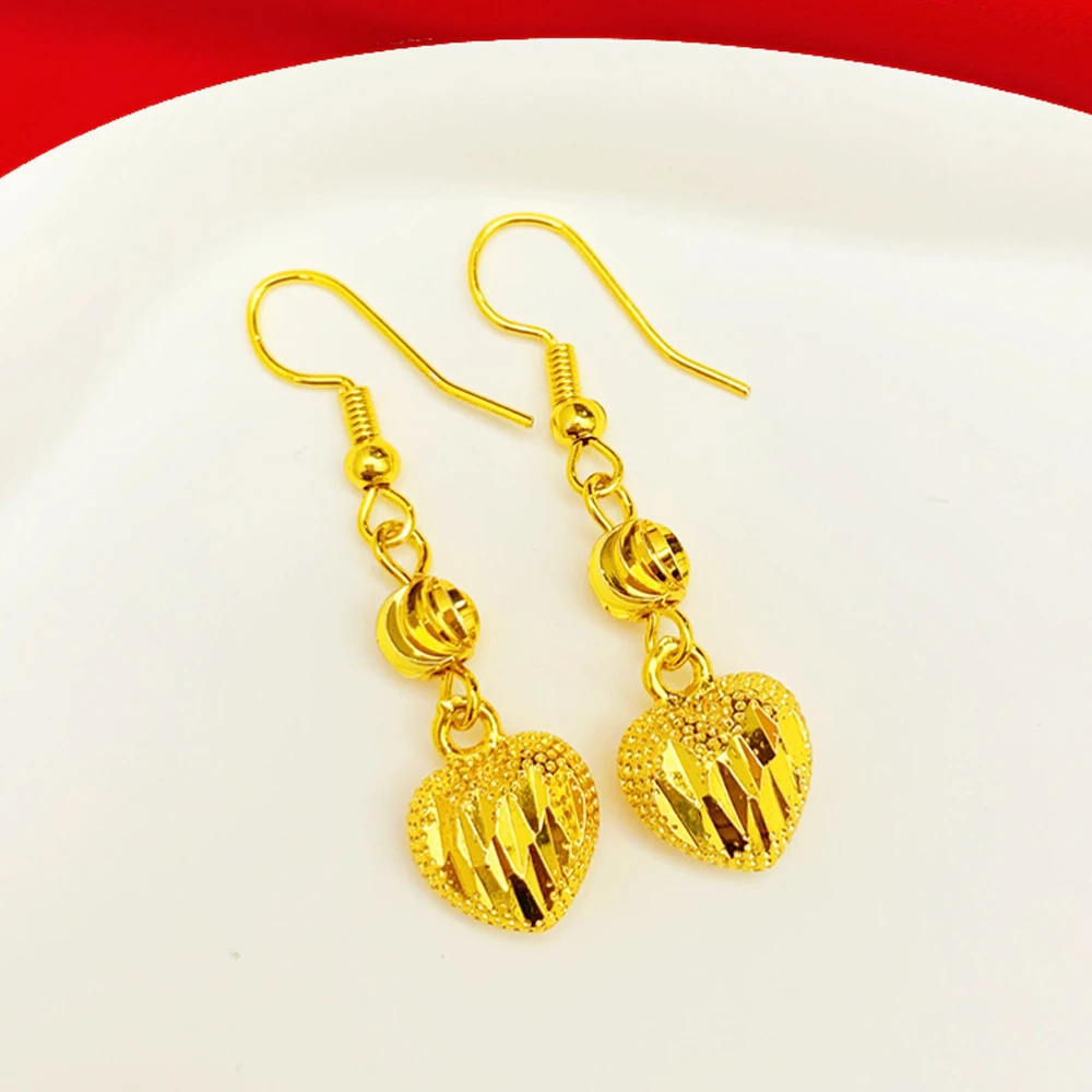 【SHIGEFUKU】金色爱心转运珠耳钩耳钉