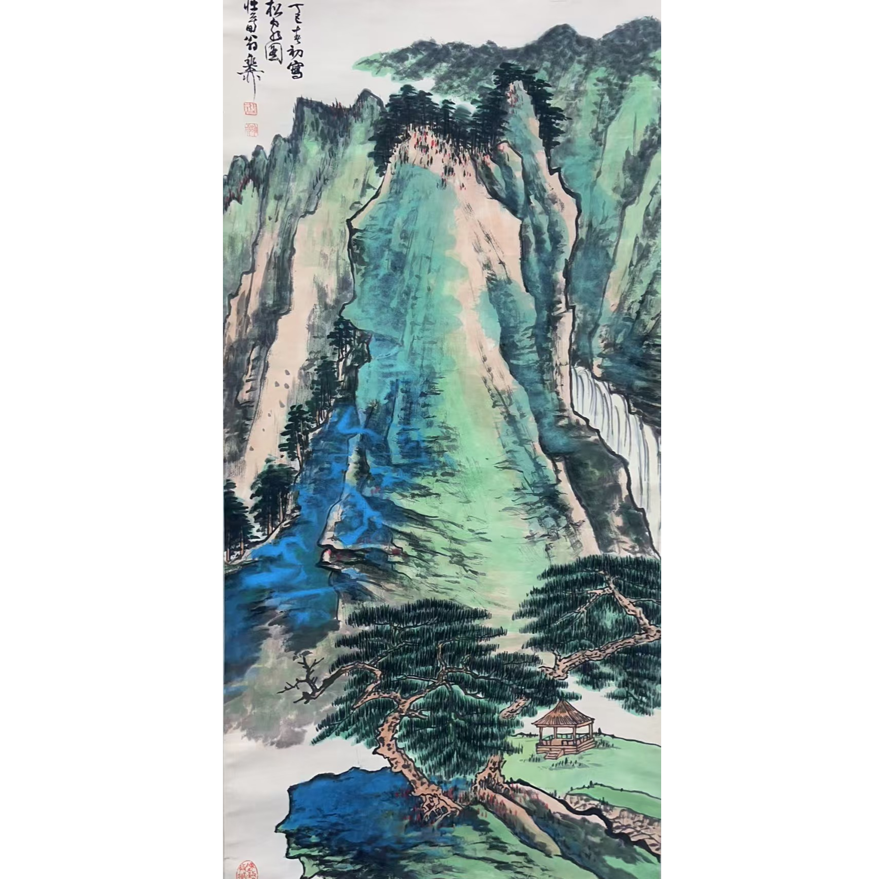 谢老款山水绘画立轴137×67  8.2平尺