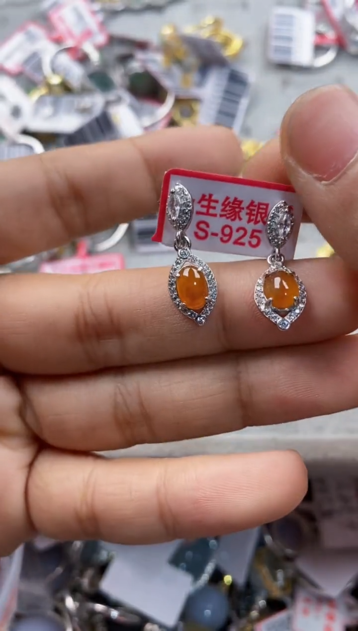 银S925镶嵌戒指翡翠444                5