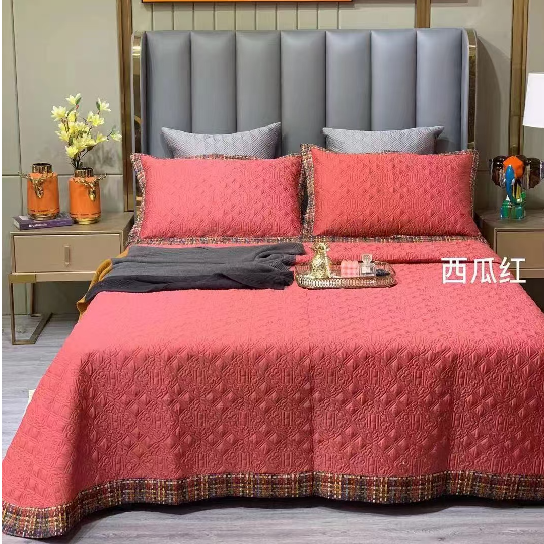 2.4米x2.6长绒棉高奢系列纯棉亲肤多功能床盖三件套