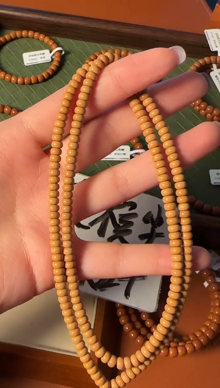 手串橄榄核【168核尖】5.0mm老挝一代核尖算盘珠108脖挂 面无白