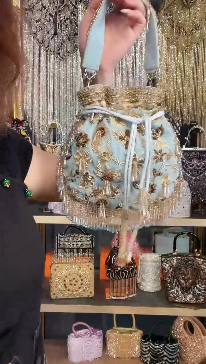 织物珠韵恒泽重工串珠手提包直播间女神专拍
