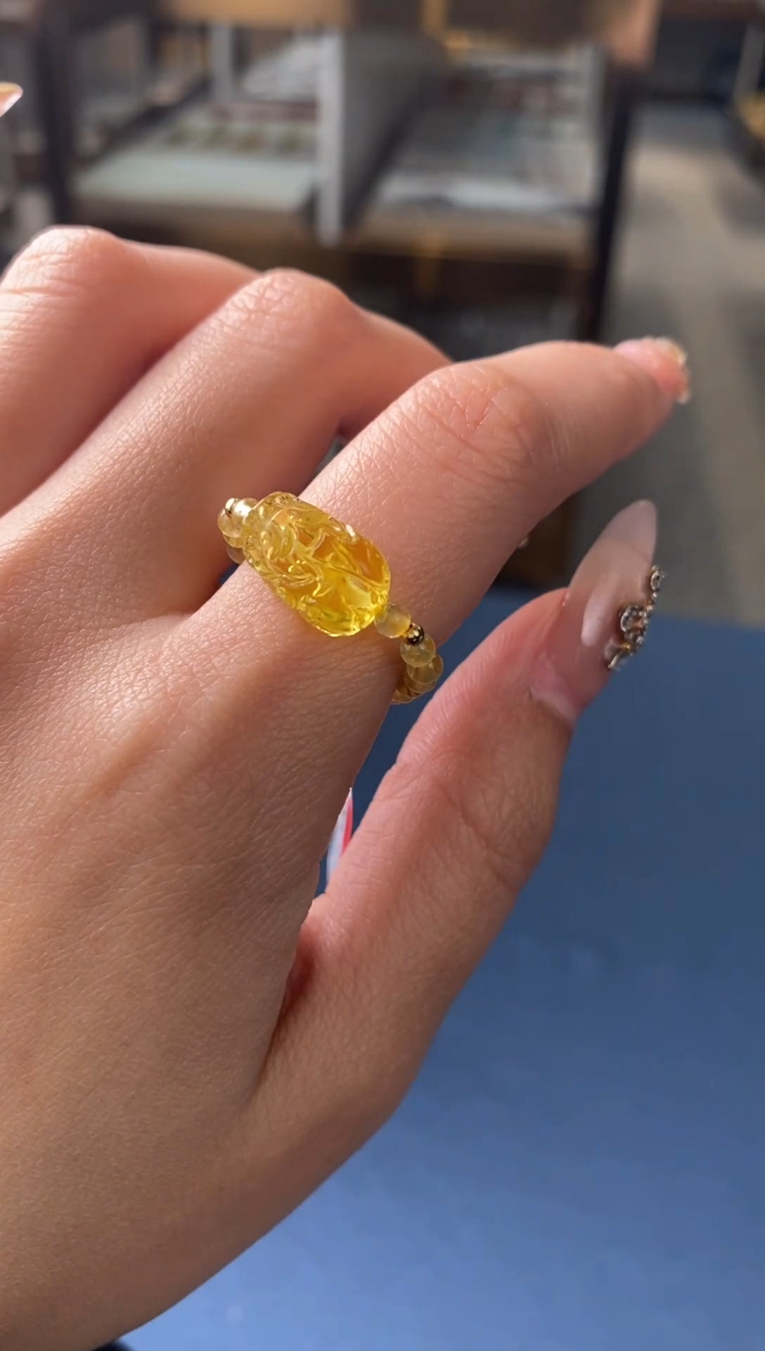 【闪购商品】琥珀戒指未镶嵌戒指