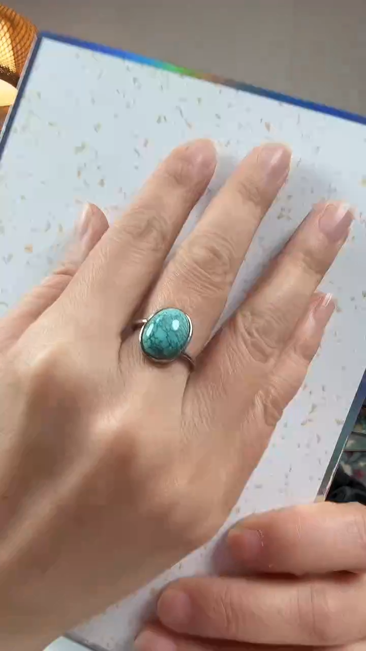 银S925镶嵌绿松石戒指戒指