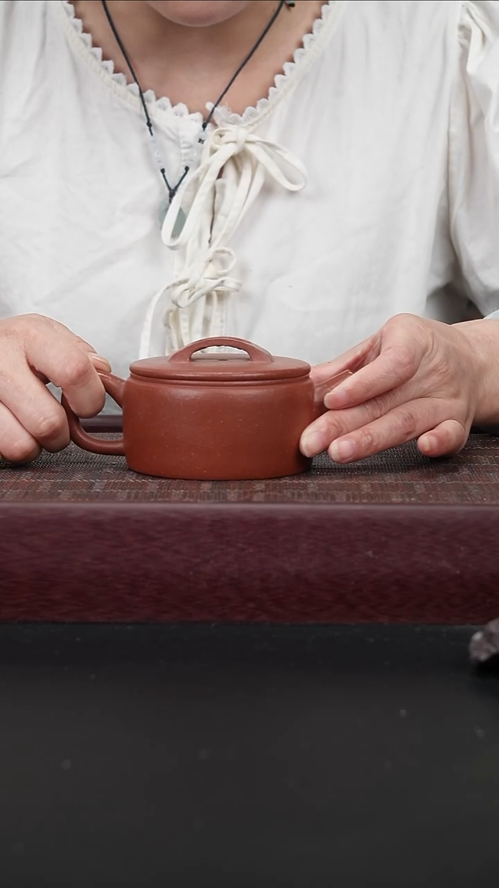 茶壶紫砂zkf红降坡汉瓦