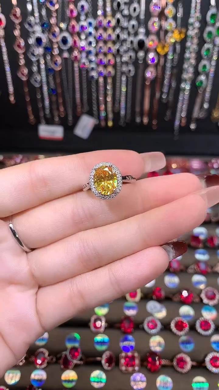 【闪购商品】水晶戒指银S925镶嵌银
