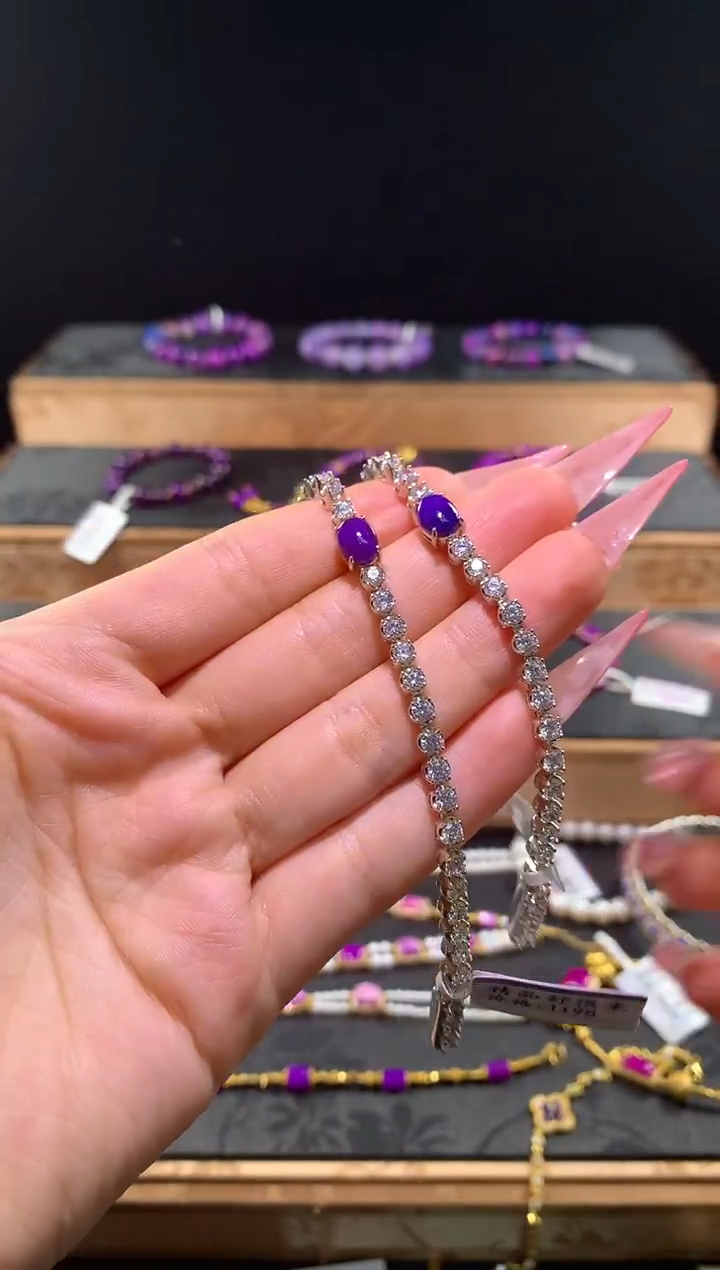 苏纪石（舒俱来）银S925镶嵌，手链多样性发一