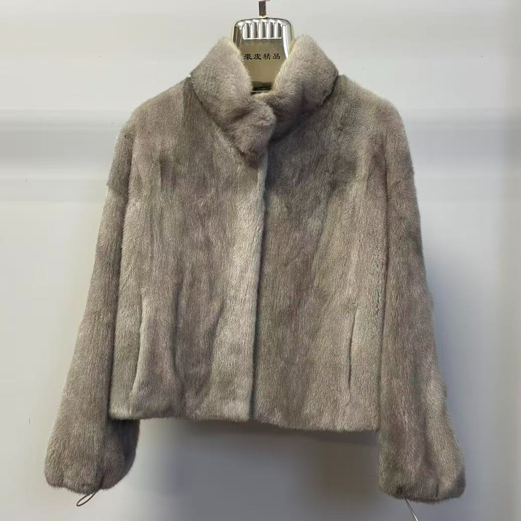 （53cm）进口短二小母貂整貂立领净版短款水貂女装外套
