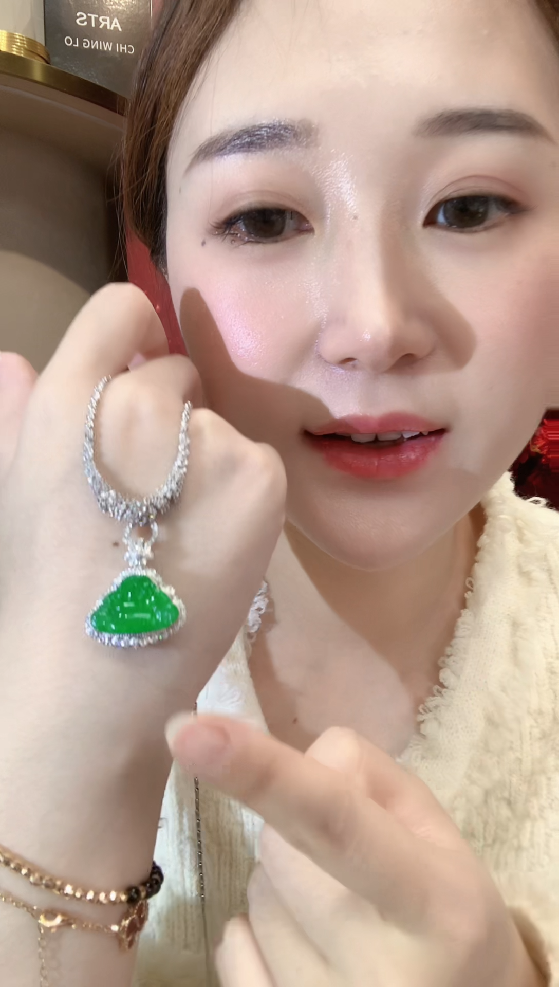 吊坠(不含链)18K金镶嵌翡翠d30多样性一件发货