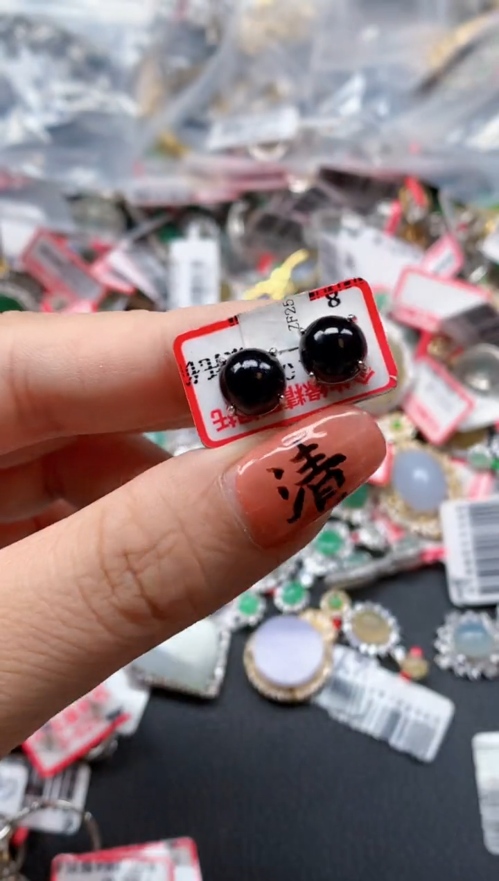 银S925镶嵌戒指翡翠天然A货缅甸翡翠