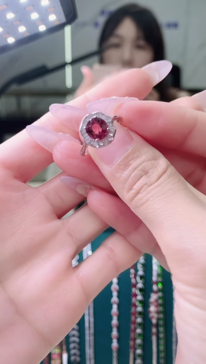 【闪购商品】碧玺戒指银S925镶嵌104-77