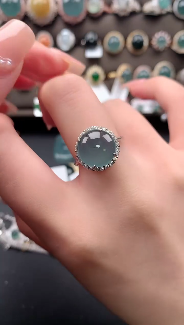 【闪购商品】翡翠戒指银S925镶嵌52141