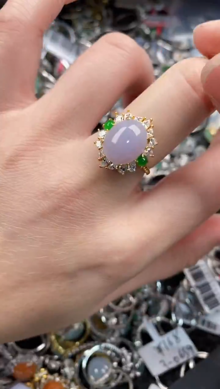 银S925镶嵌戒指翡翠777       6