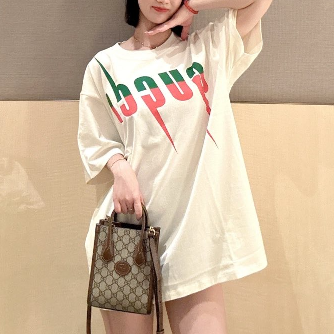 未使用 GUCCI/古驰 汤/P215969864/字母logoT恤 L码