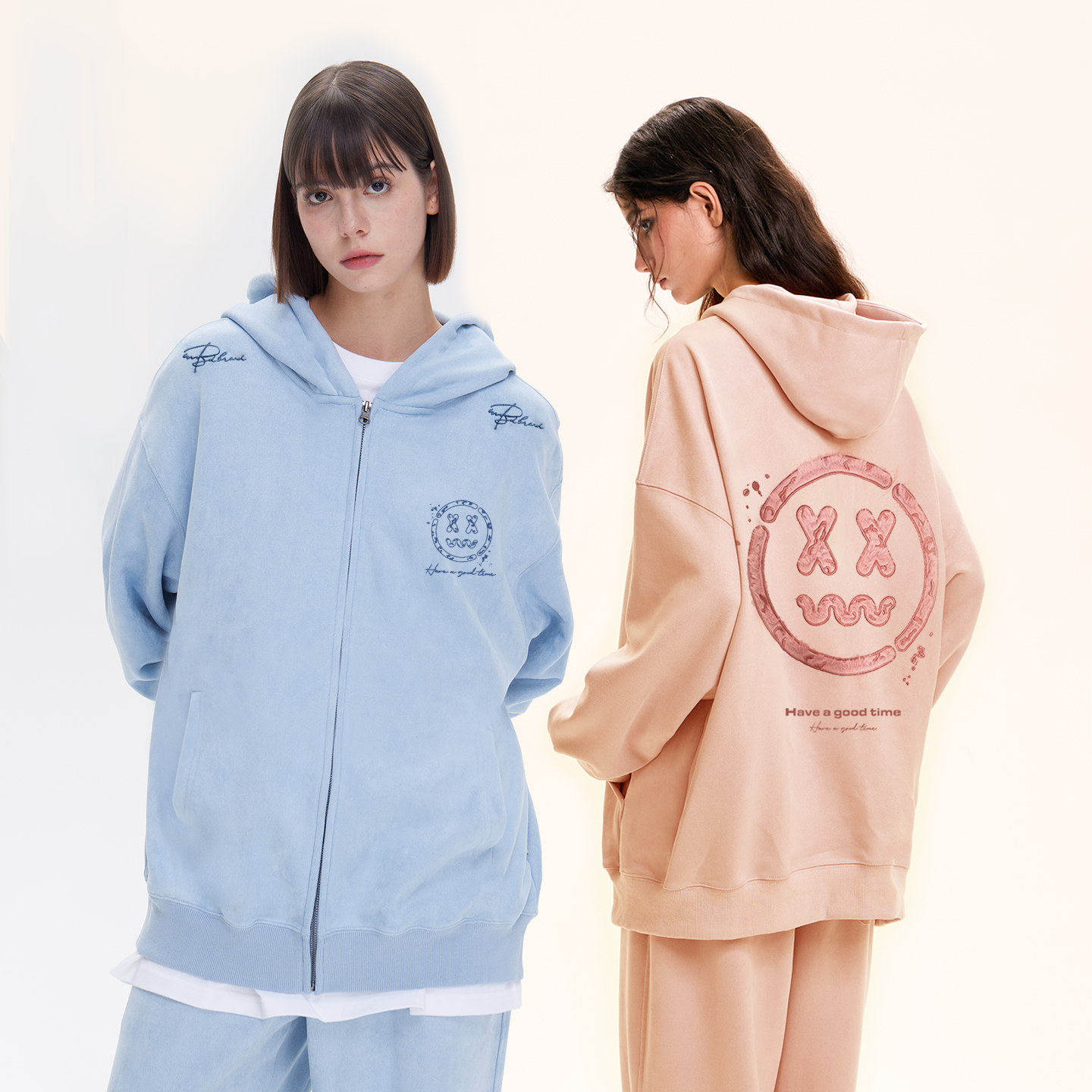 【现货】MBD小恶魔2025秋季情侣刺绣开衫仿麂皮拉链卫衣宽松外套