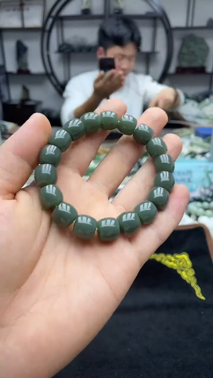 未镶嵌手串和田玉新疆且末蓝12直切