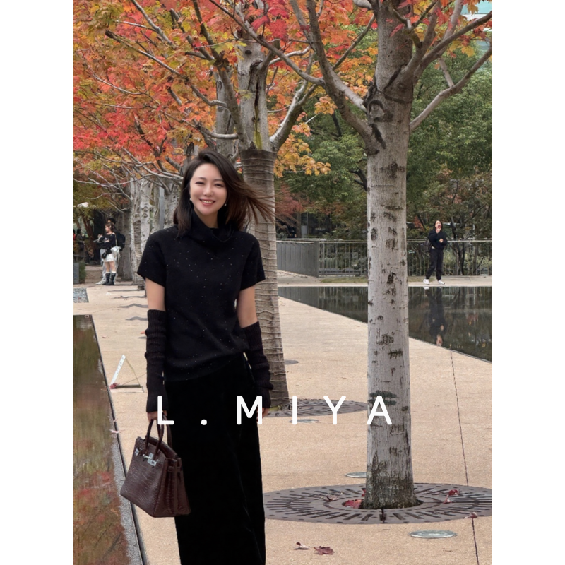 【Miya专属】绵羊毛百搭时尚气质高领短袖毛衣4Z3006084