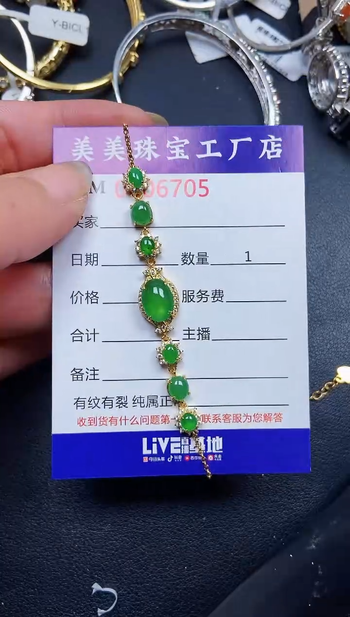 翡翠银S925镶嵌颈饰6705