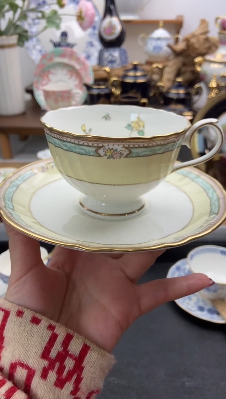 瓷片全新鸣海咖啡杯谨慎参拍，防伪帖撕毁无售后