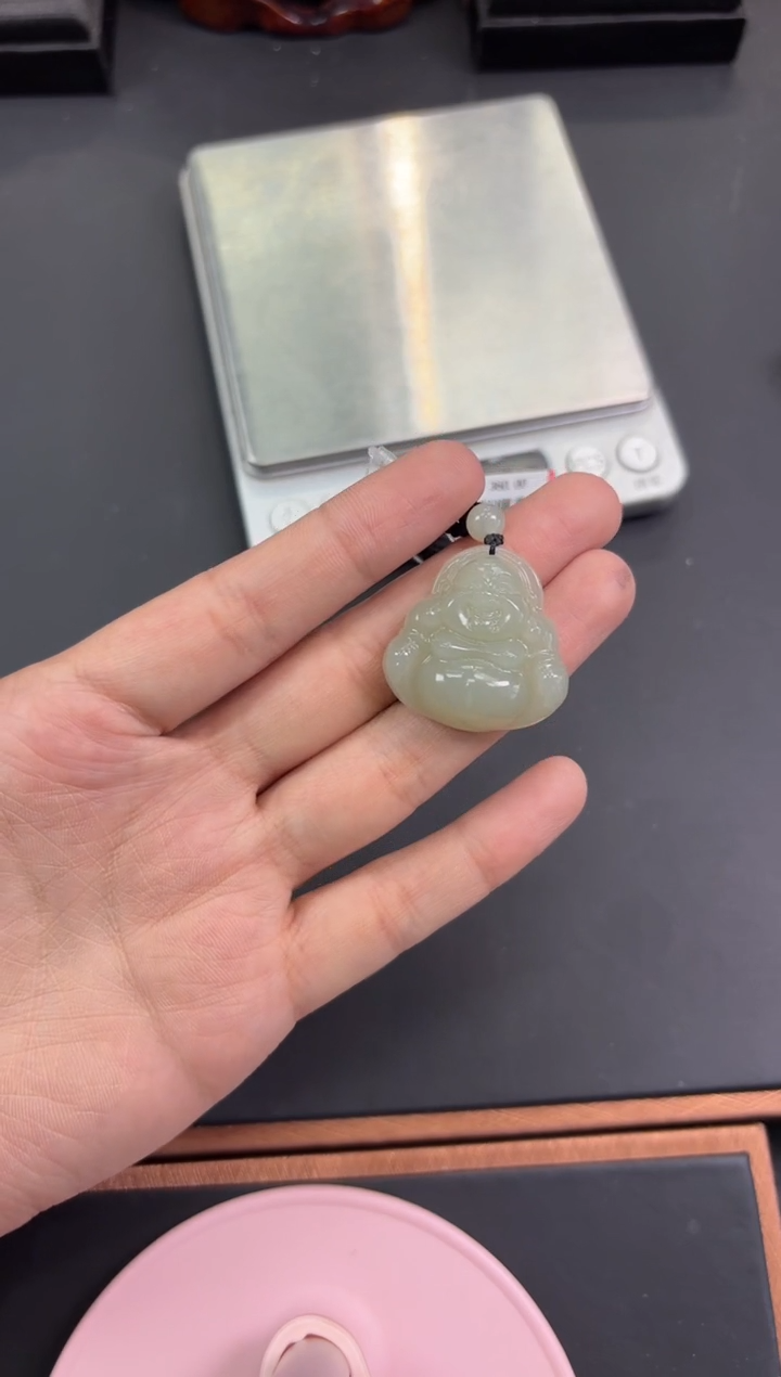 【闪购商品】和田玉吊坠(赠链)未镶嵌且末微色差近矿吊坠
