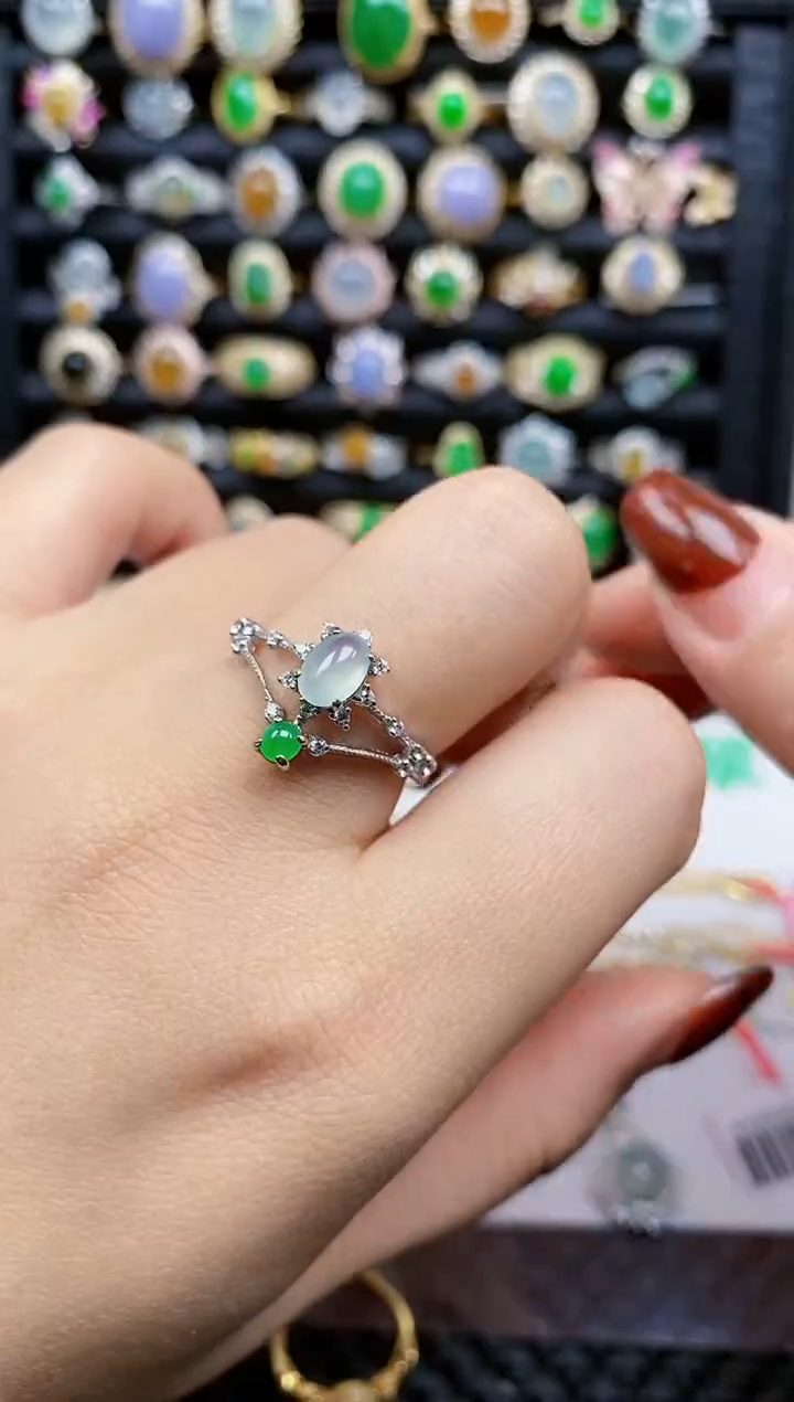 银S925镶嵌戒指翡翠315