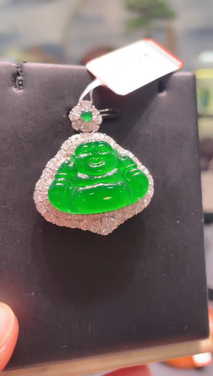 【闪购商品】翡翠颈饰18K金镶嵌A54天然A货翡翠