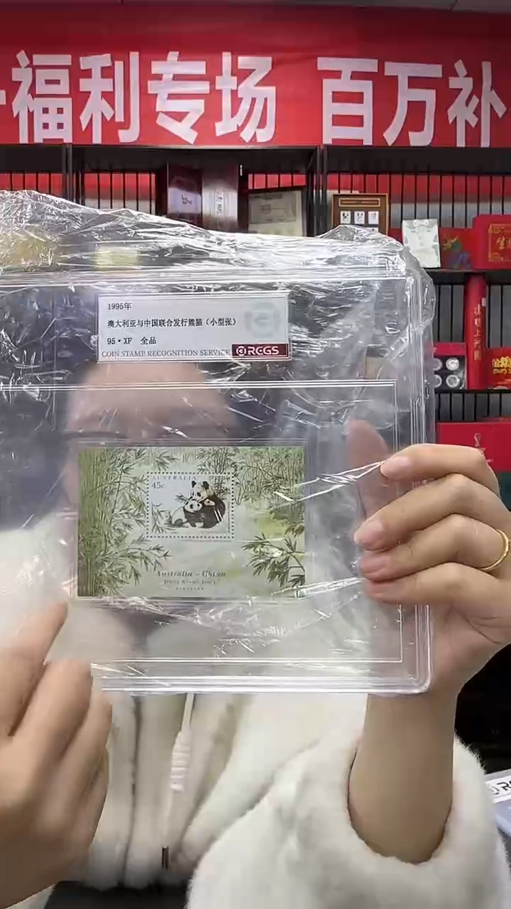 1995 中澳联合发行 熊猫小型张 95XF全品 