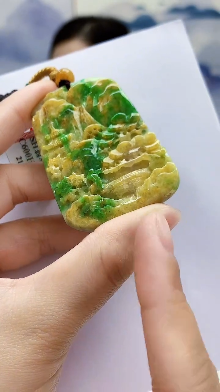 未镶嵌定制翡翠4852lr-毛货挂件58