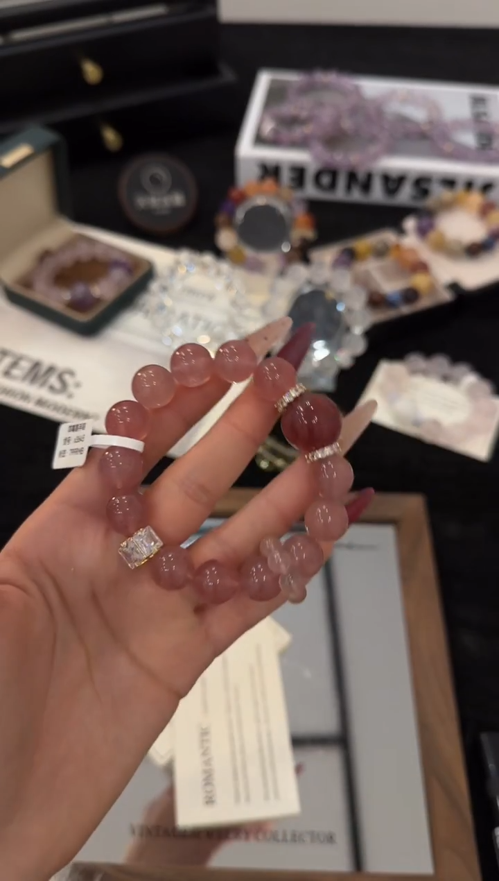 合金手链水晶草莓晶x3645