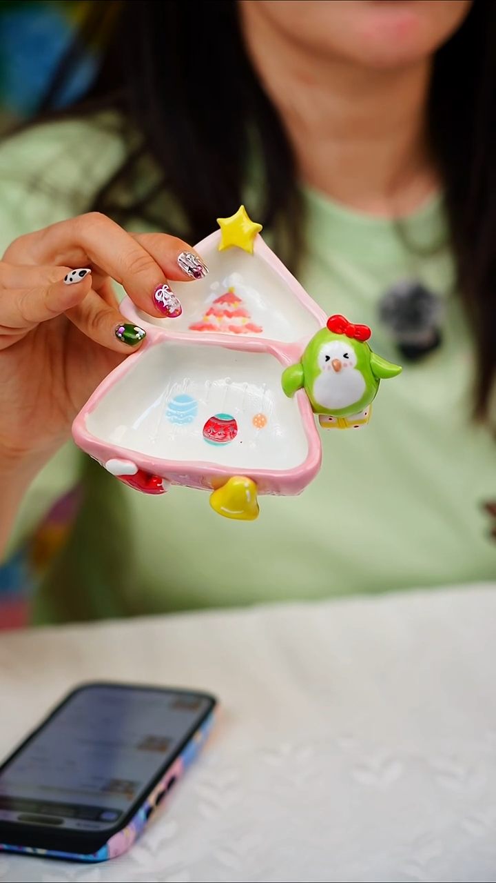 圣诞系列圣诞树双格碗绿和尚