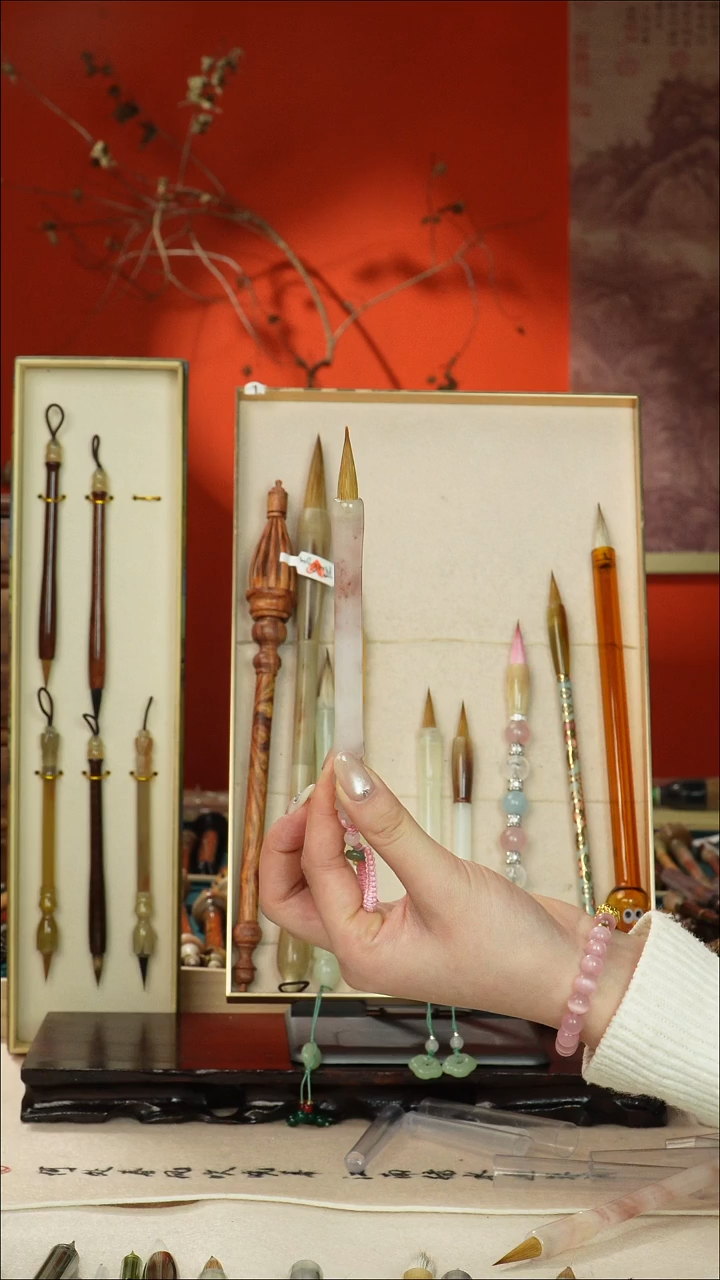 216号闪孤品高货毛笔链接 清水试笔 蘸墨不退