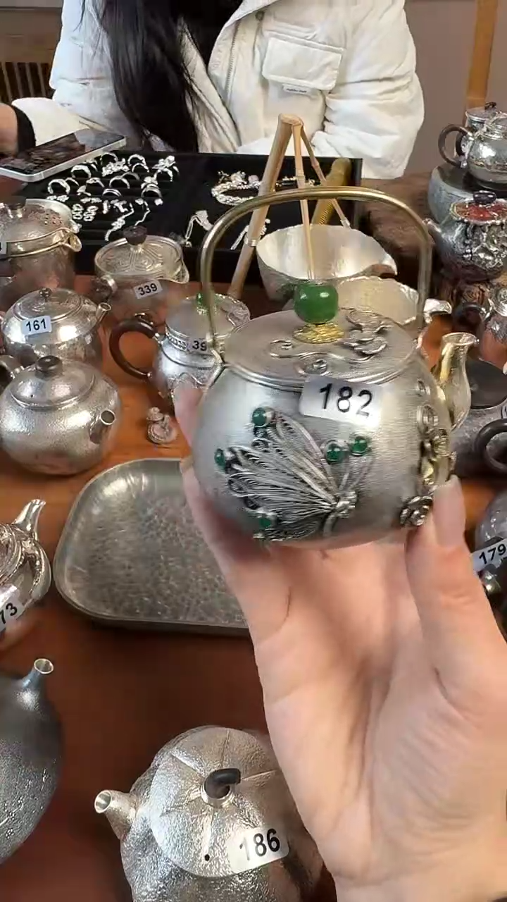  板娘的茶 纯手工 148g纯银茶具182