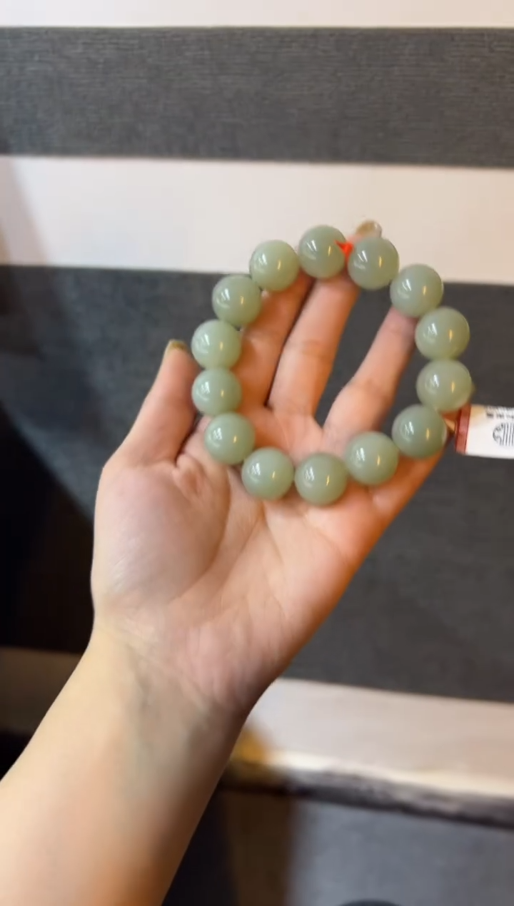 未镶嵌手串和田玉且末近矿高清白手串（产地直发）