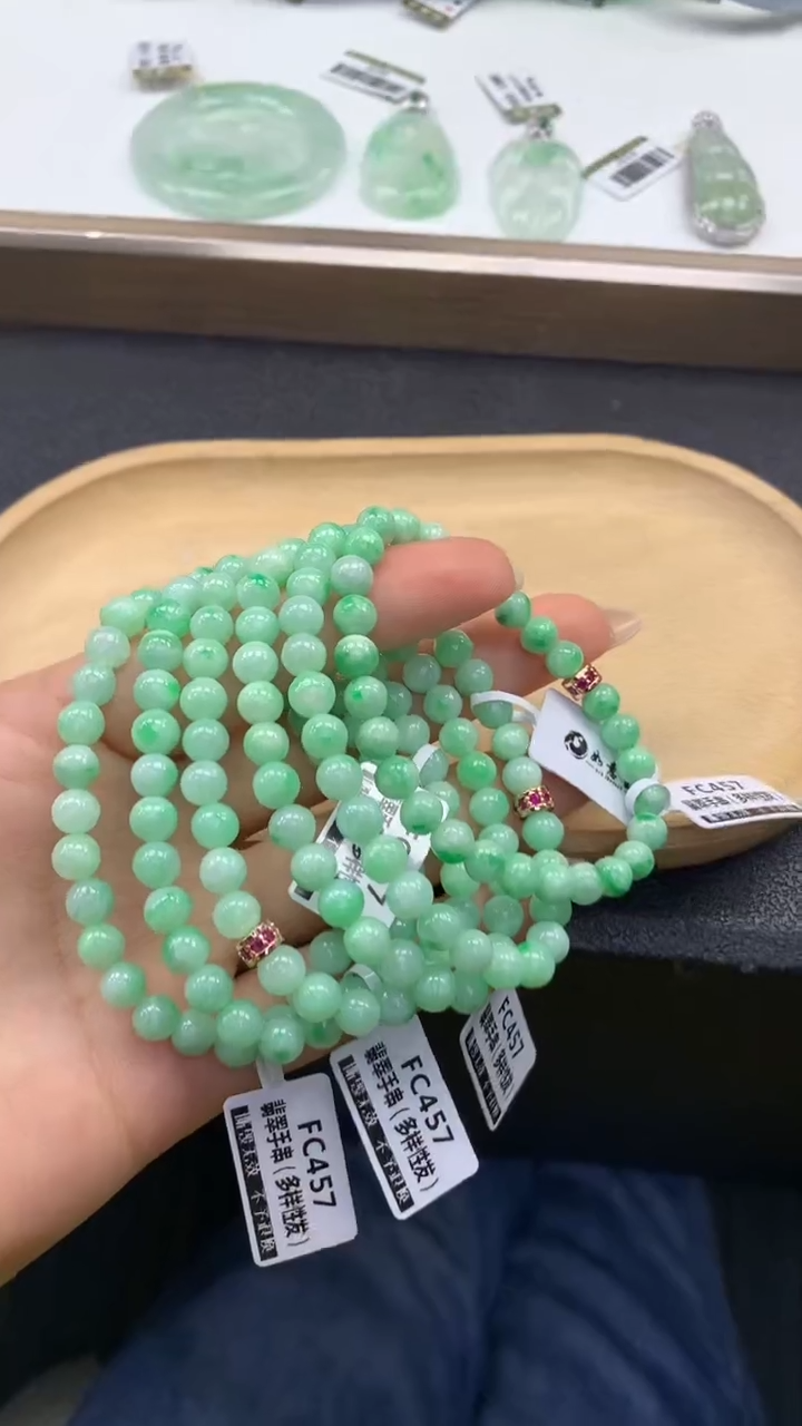 未镶嵌手串翡翠FC457 翡翠手串 多样性发其一
