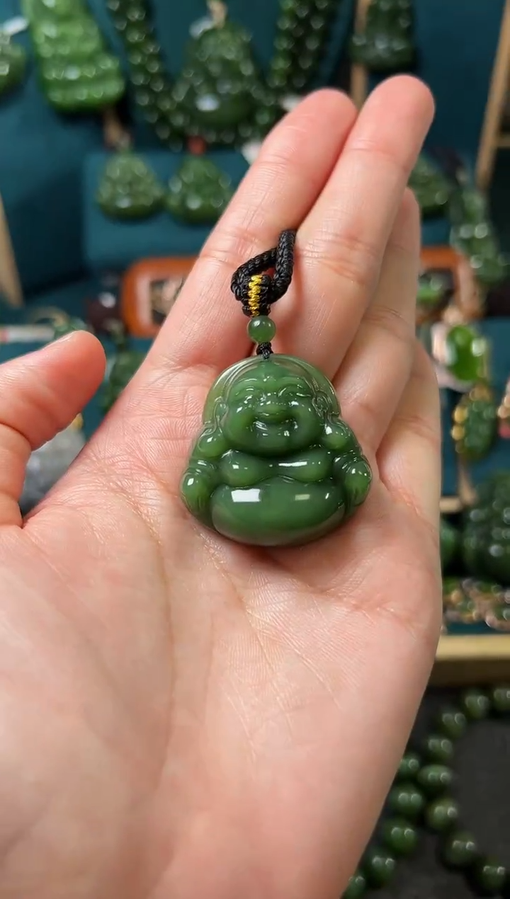 【闪购商品】和田玉（碧玉）颈饰未镶嵌碧玉34×34×12左右