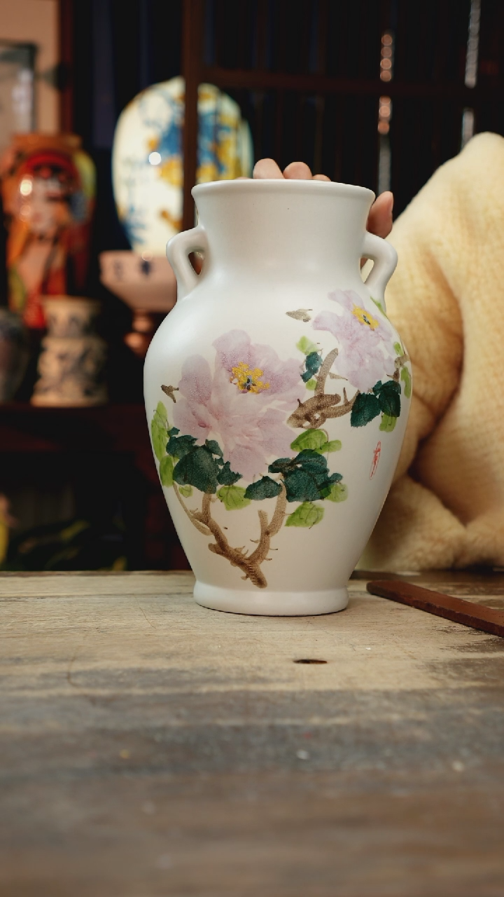 【闪购商品】瓷片景德镇纯手工釉下彩精品花瓶