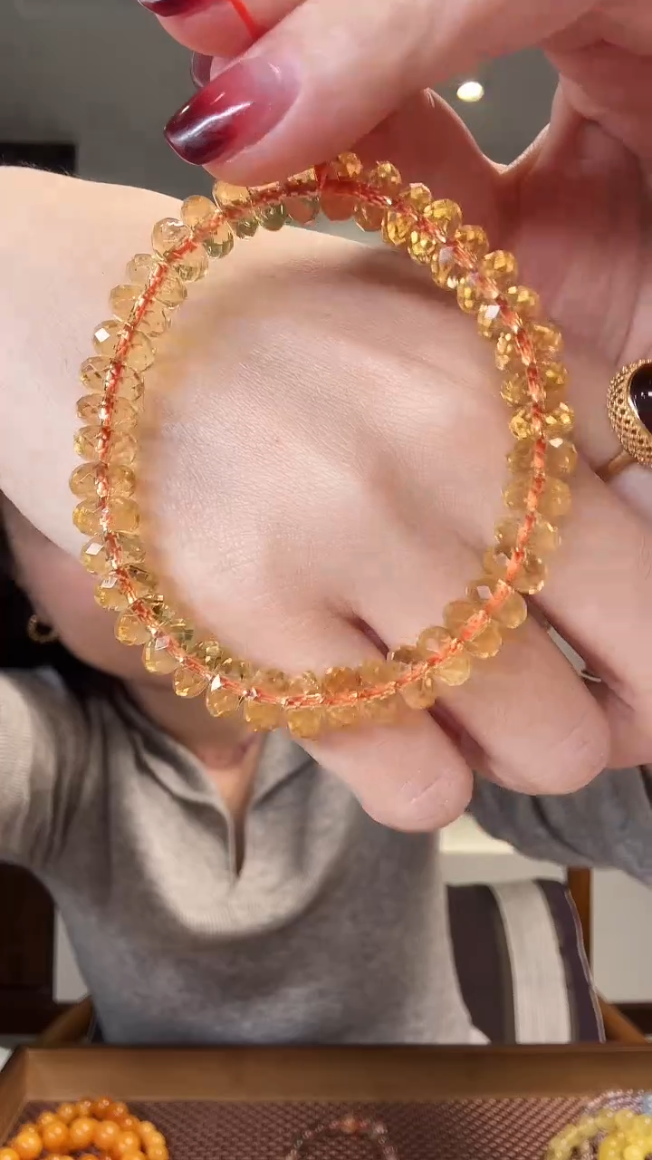 未镶嵌手串水晶巴西黄水随形