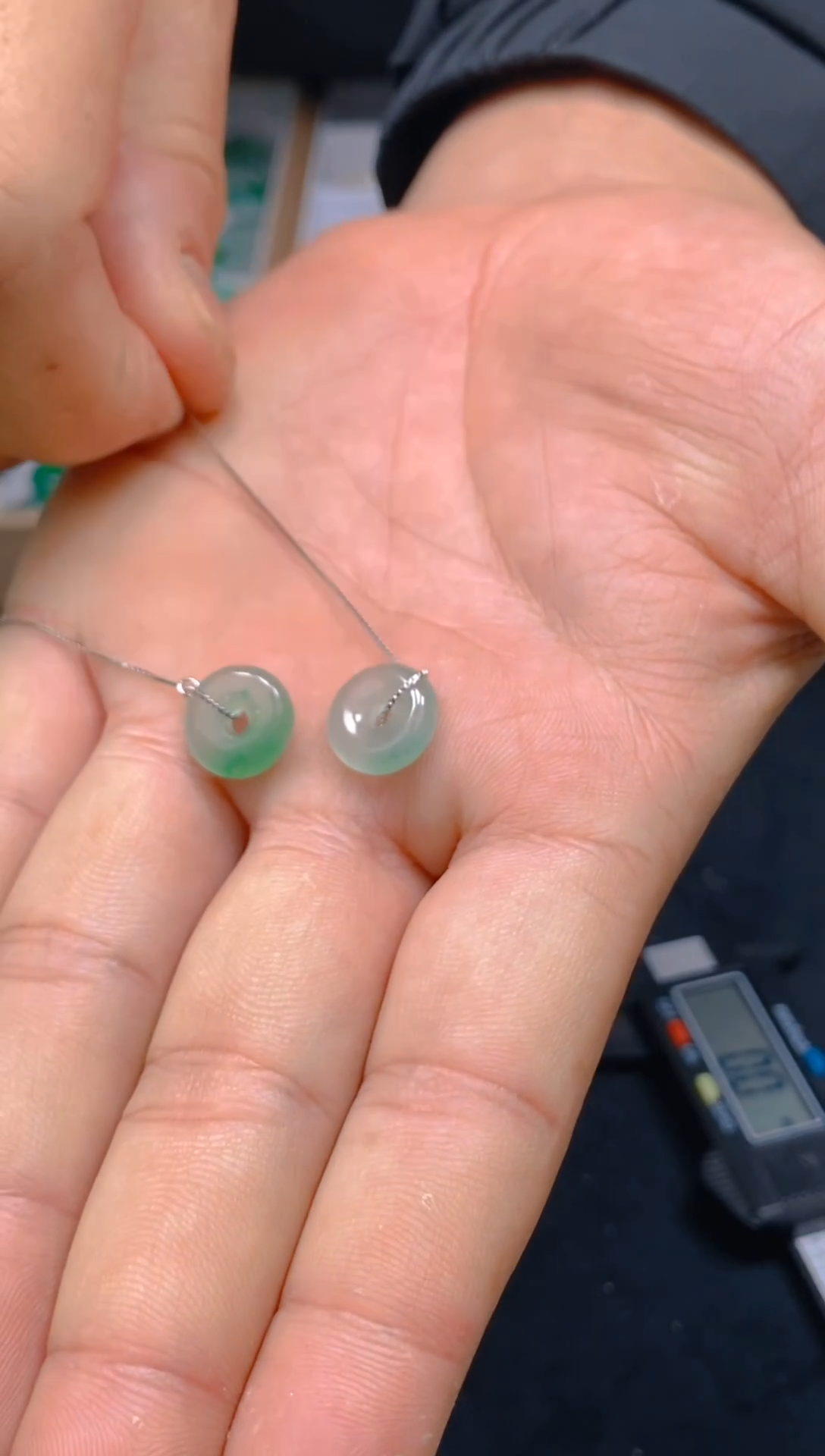 【闪购商品】石英质玉耳钉未镶嵌天然冰美人非洲翠027