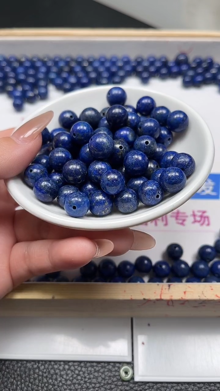 未镶嵌青金石散珠B716 青金石10mm5颗12元