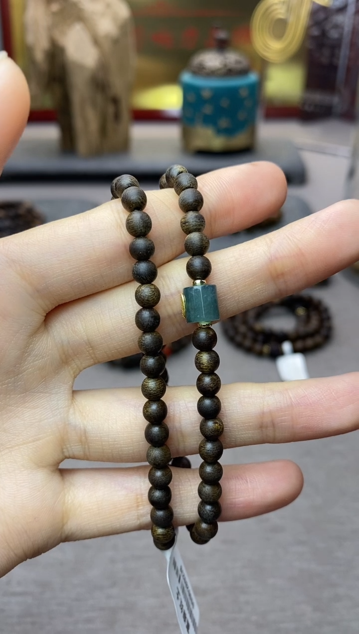 【闪购商品】沉香手串越南富森红土沉水04双圈配饰设计