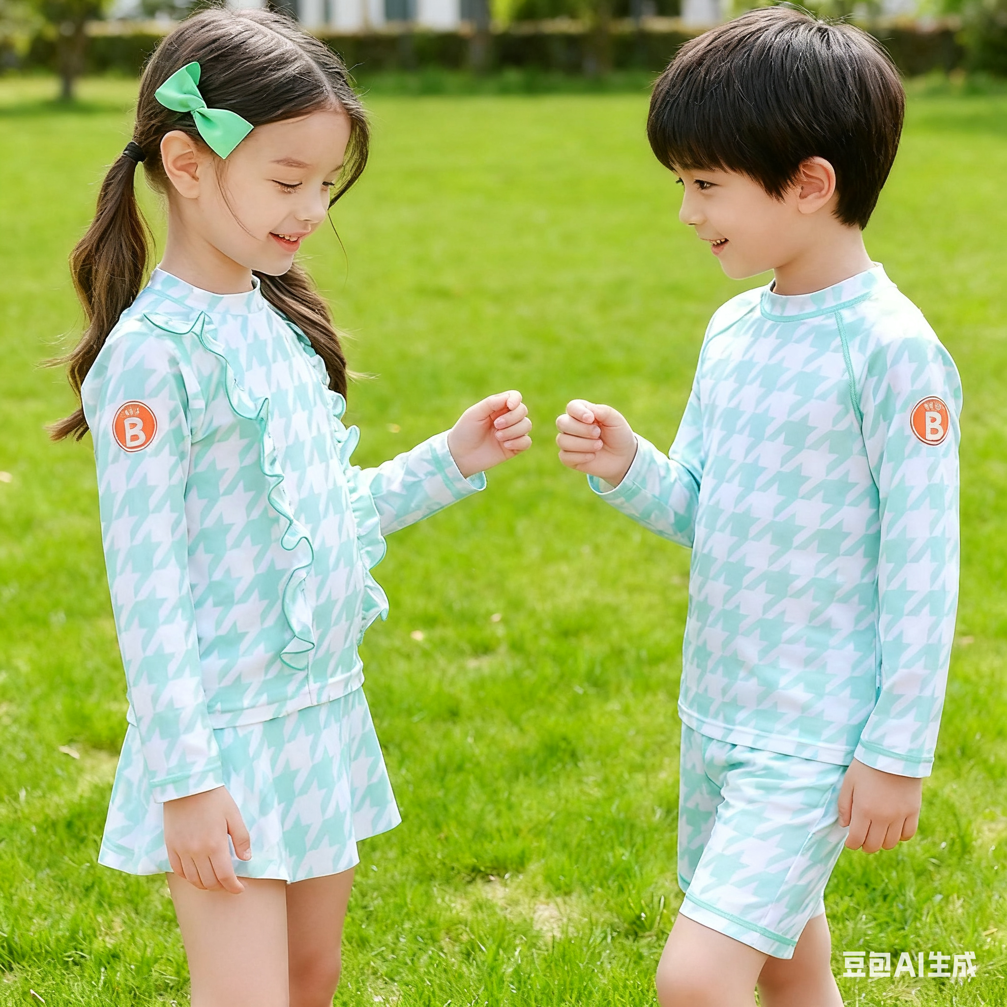 【姐弟款】bay·b品牌儿童泳衣防晒速干抗氯泳衣S-34.S-35