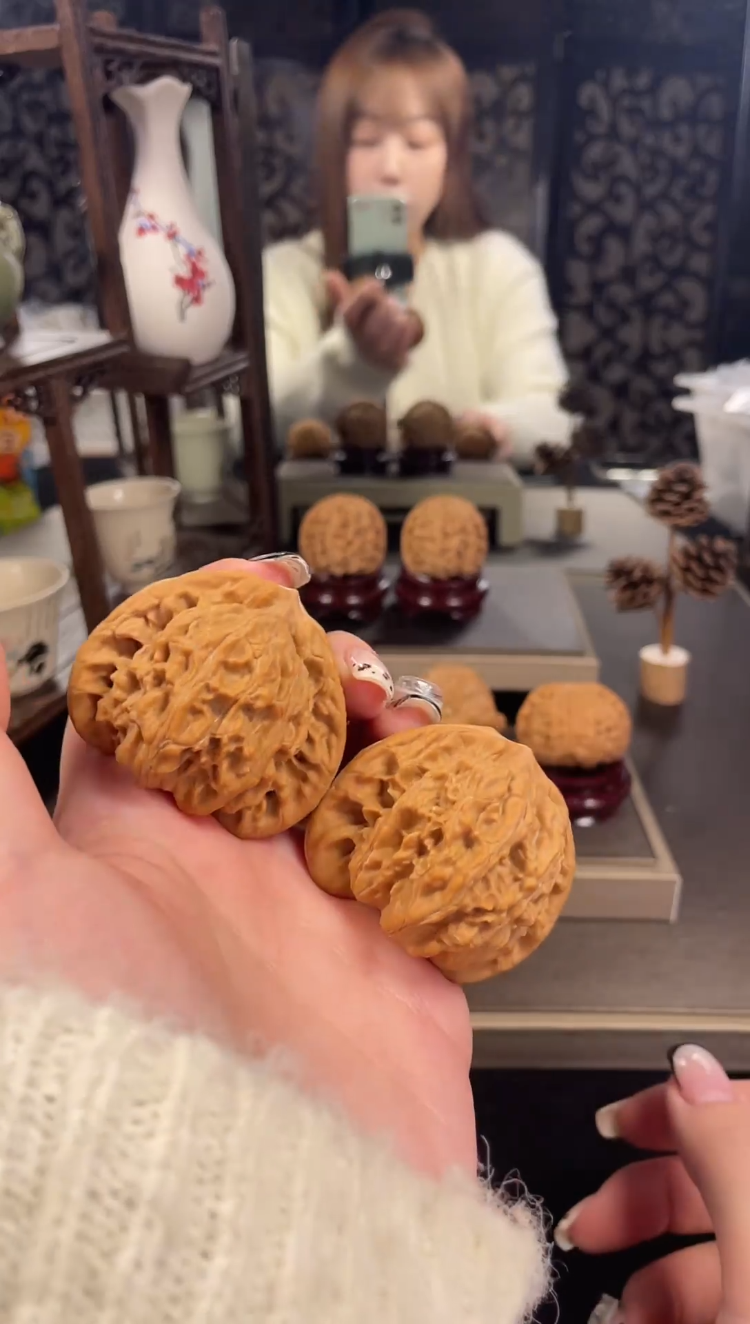 【闪购商品】文玩核桃把件盘龙虎头47尺-68