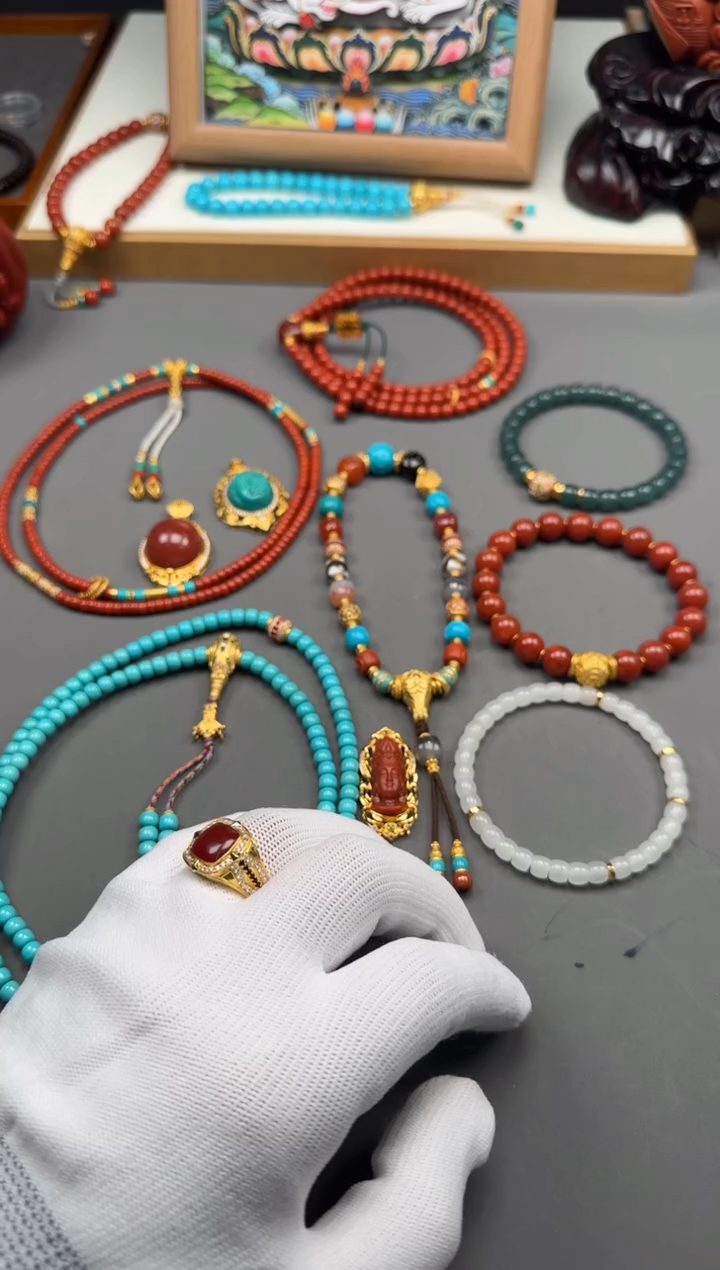 【闪购商品】绿松石配饰配饰18K金镶嵌配饰配饰