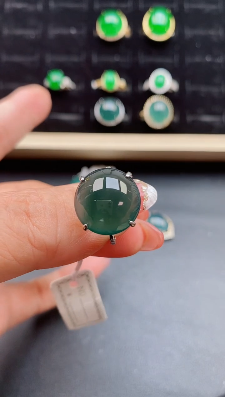 【闪购商品】翡翠戒指银S925镶嵌0580505