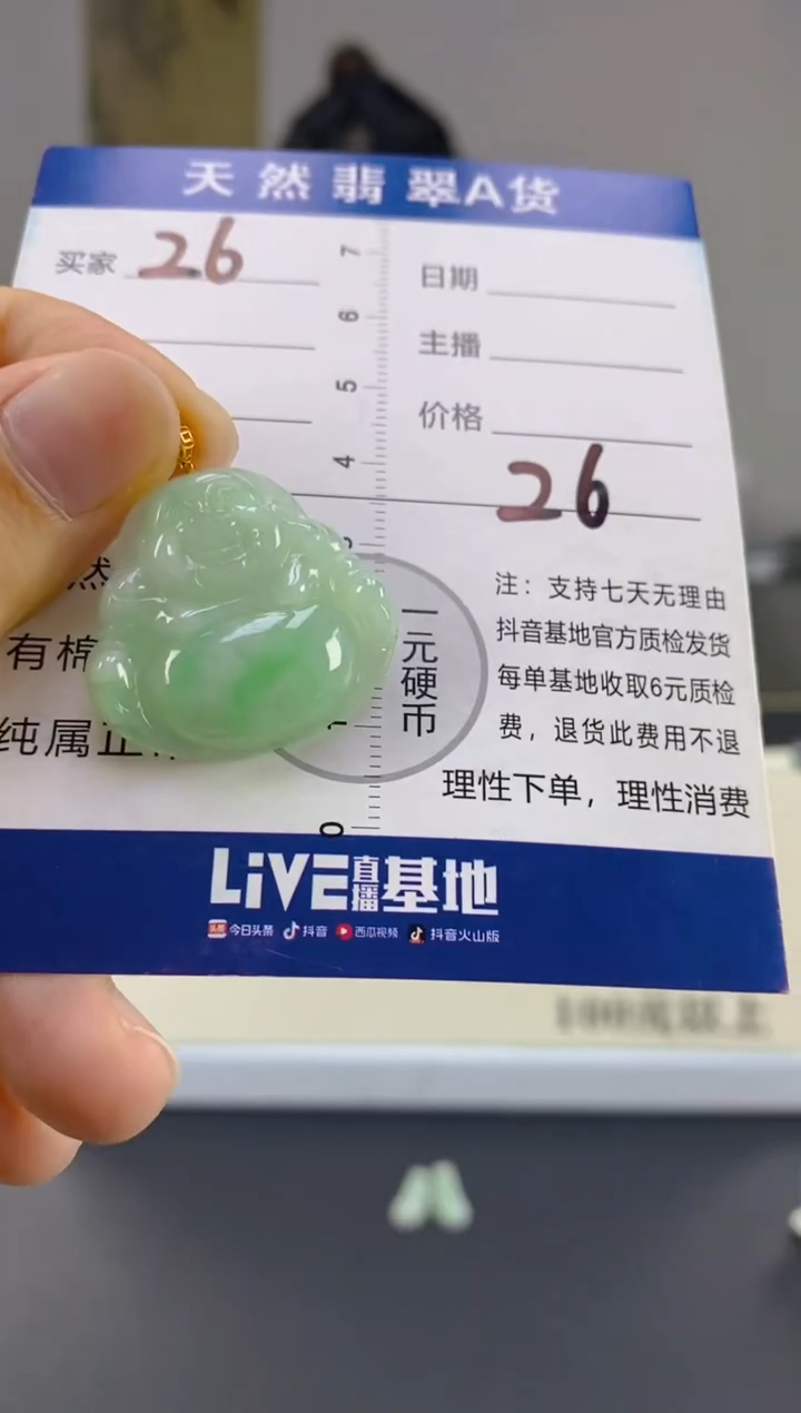 【闪购商品】翡翠颈饰18K金镶嵌天然A货翡翠