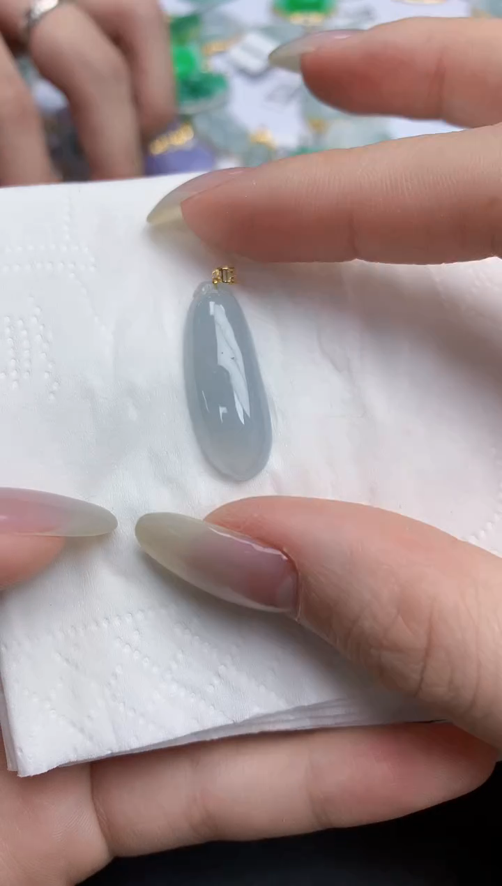 【闪购商品】翡翠颈饰18K金镶嵌天然缅甸翡翠A货